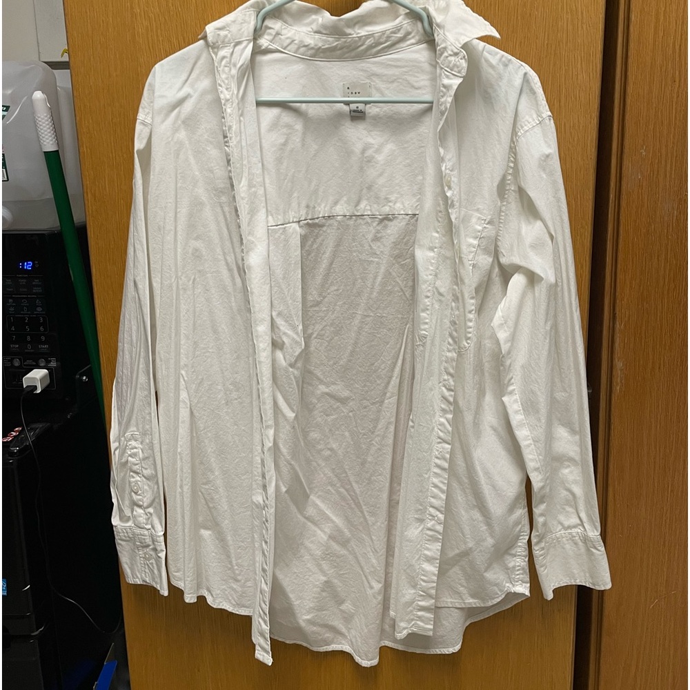 sheer white button up